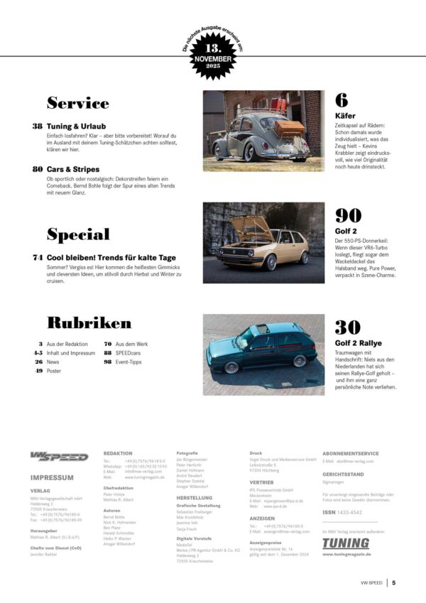 VW SPEED<br>Jahresabo – Bild 3
